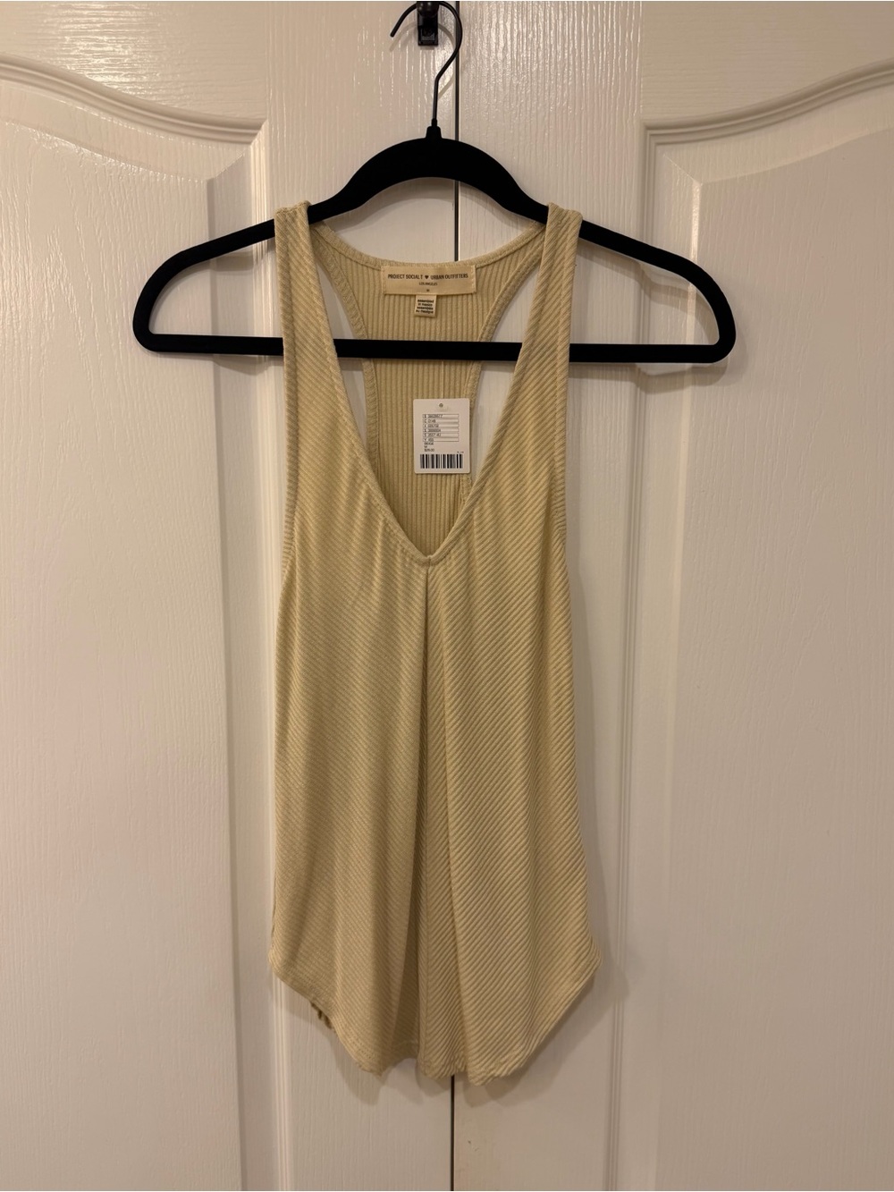 NWT Project Social T Ribbed V-Neck Tank in Beige size medium